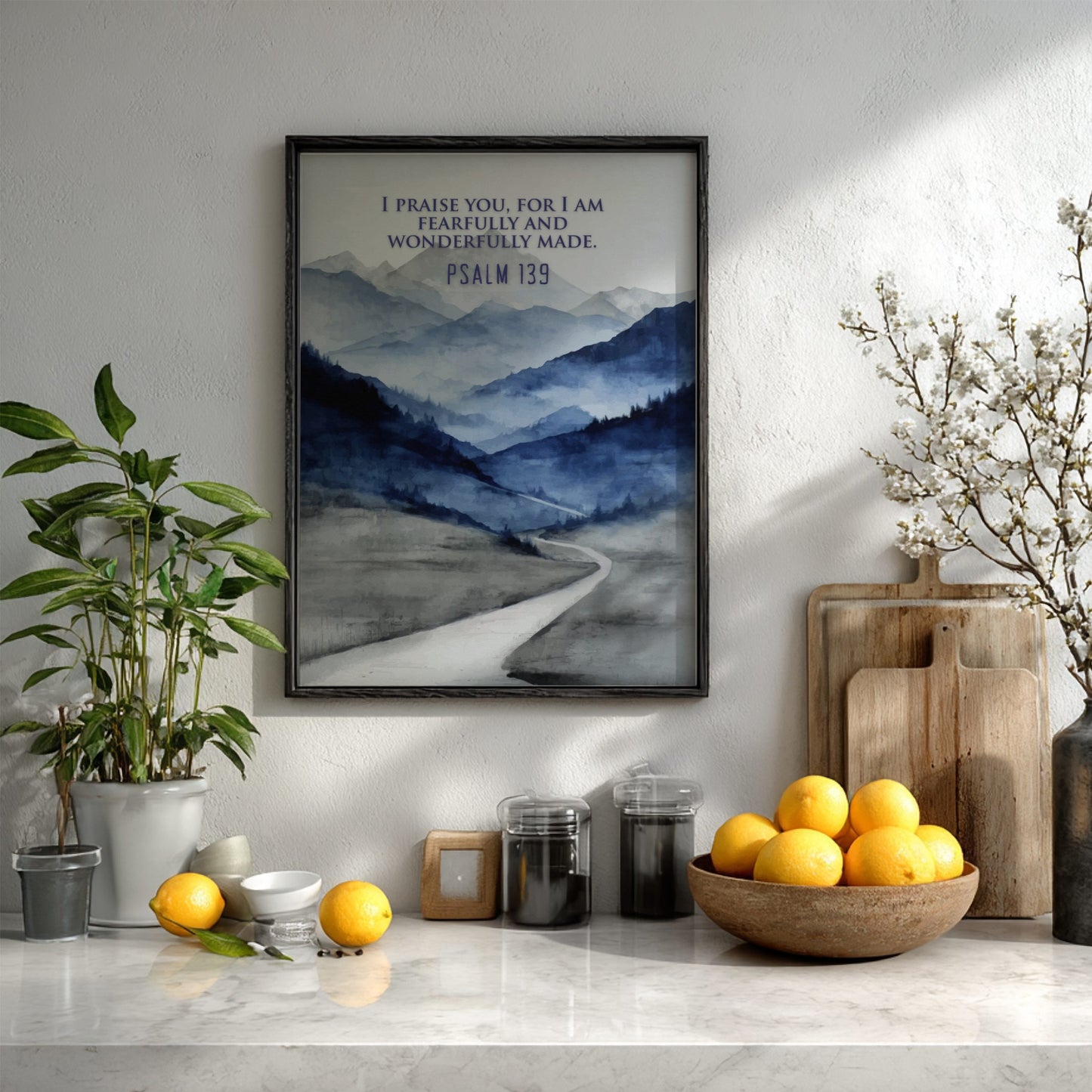 Psalm 139 Scripture Art - "Search Me and Know Me" Wall Print