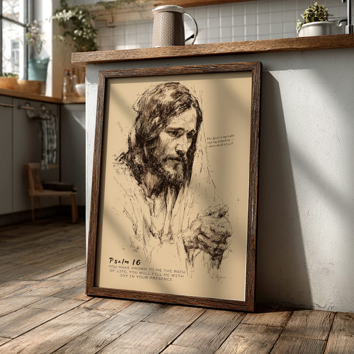 Psalm 16 Scripture Art - "The Path of Life" Wall Print