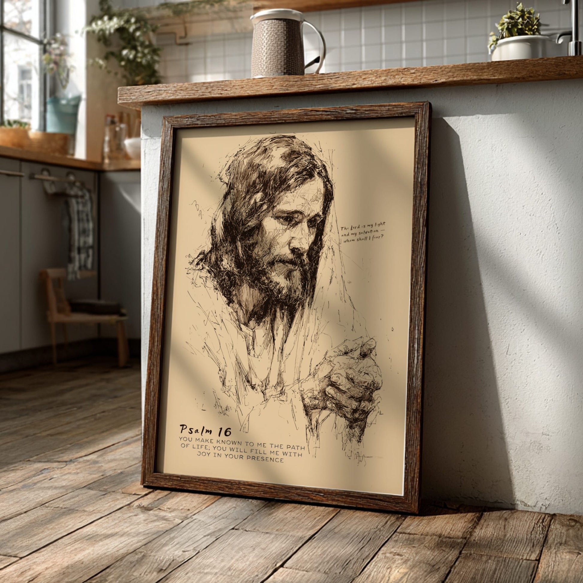 Psalm 16 Scripture Art - "The Path of Life" Wall Print