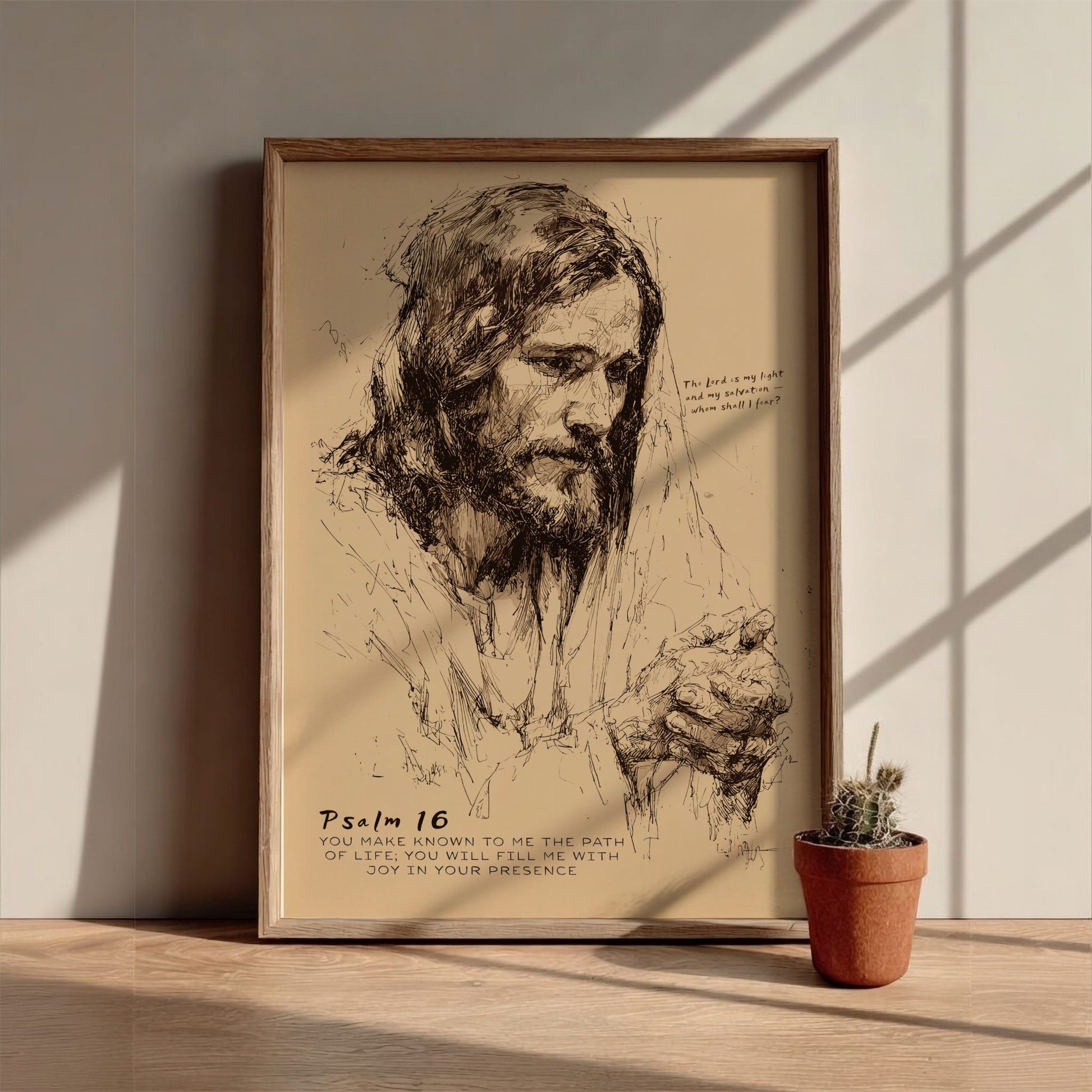 Psalm 16 Scripture Art - "The Path of Life" Wall Print