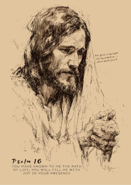 Psalm 16 Scripture Art - "The Path of Life" Wall Print
