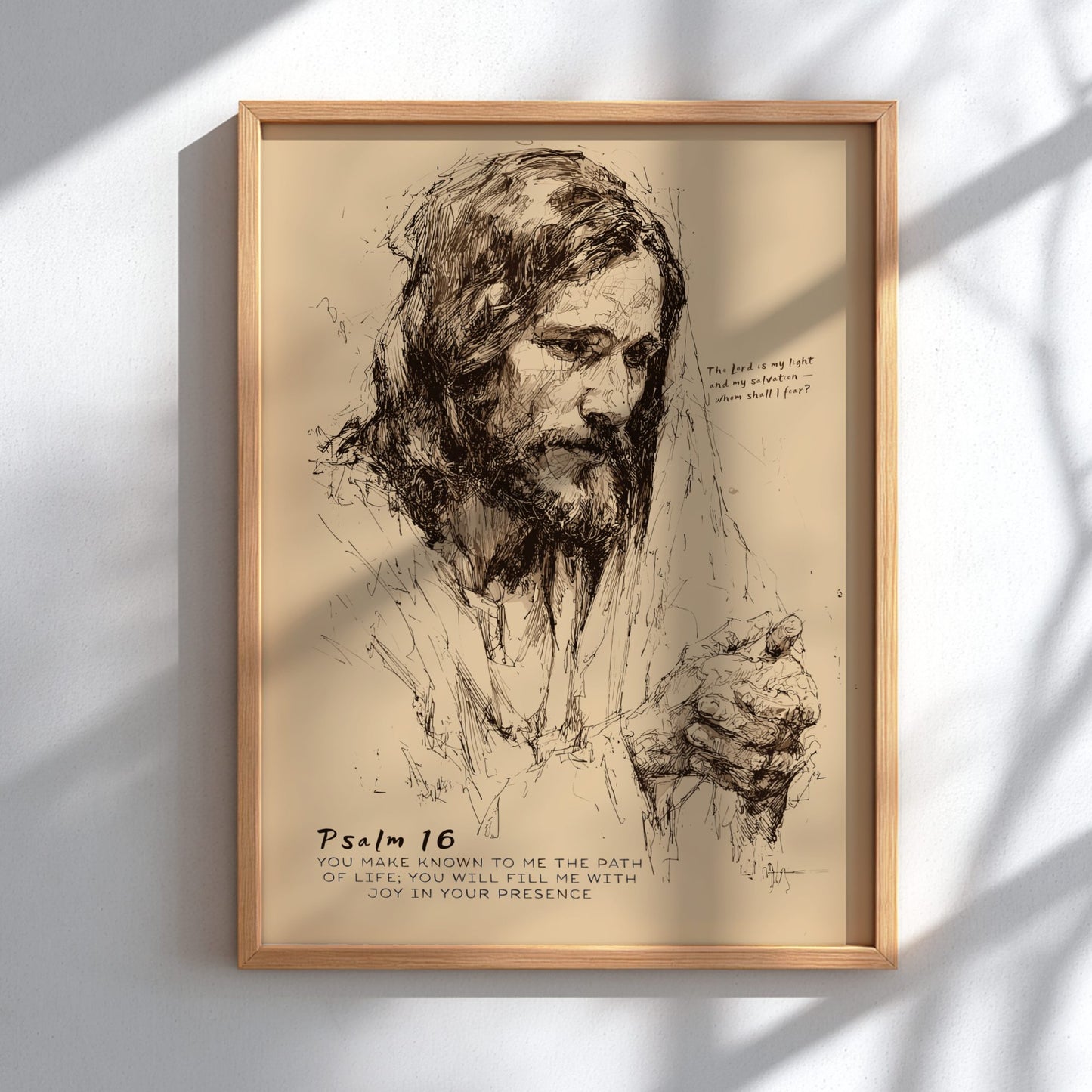 Psalm 16 Scripture Art - "The Path of Life" Wall Print