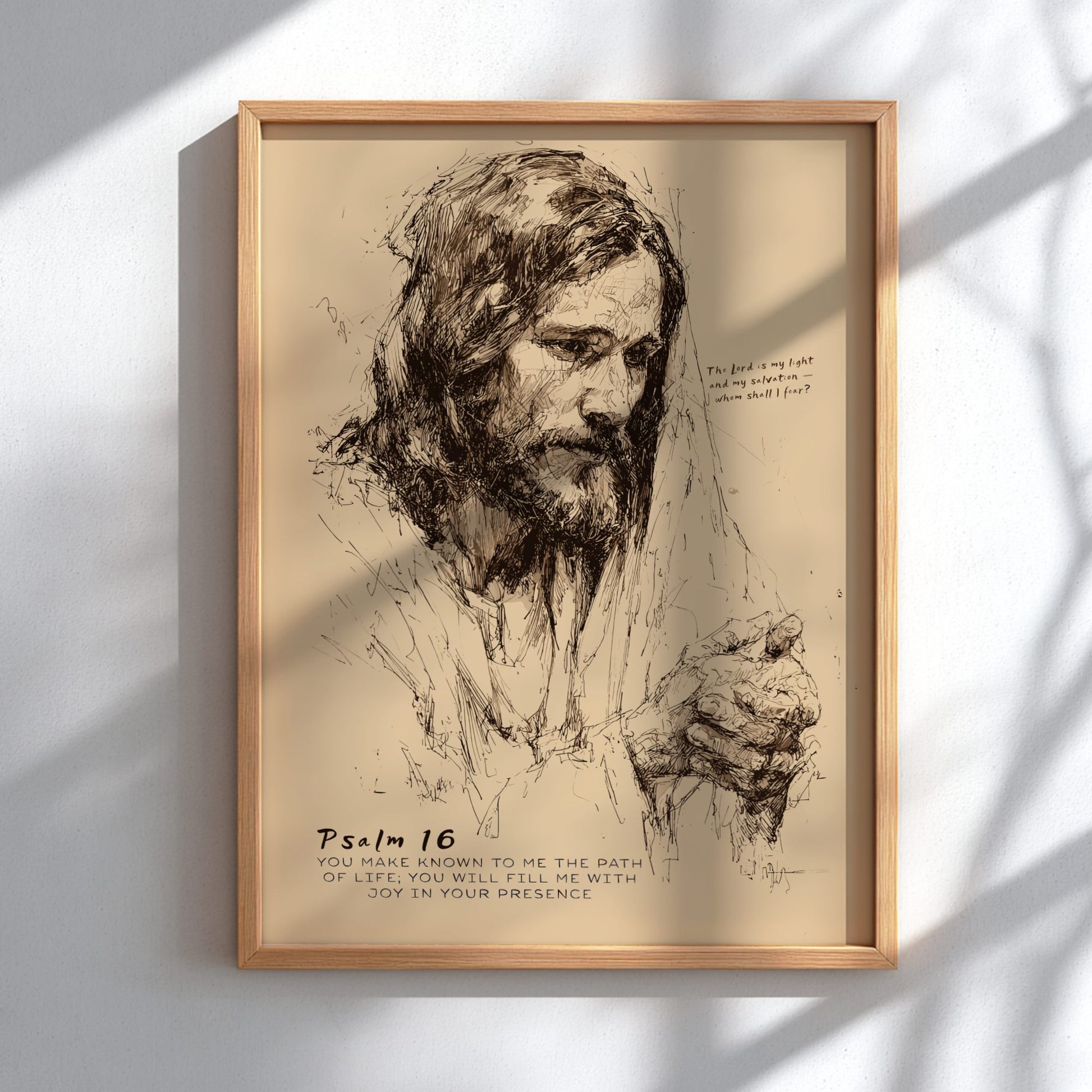 Psalm 16 Scripture Art - "The Path of Life" Wall Print