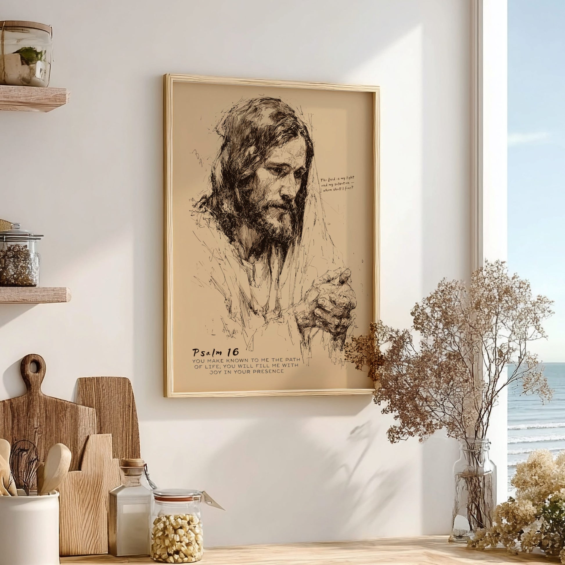 Psalm 16 Scripture Art - "The Path of Life" Wall Print