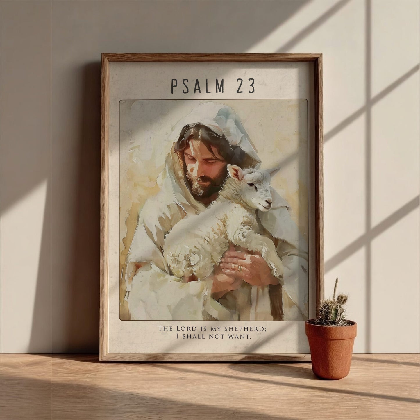 Psalm 23 Bible Verse Poster - The Good Shepherd Wall Art