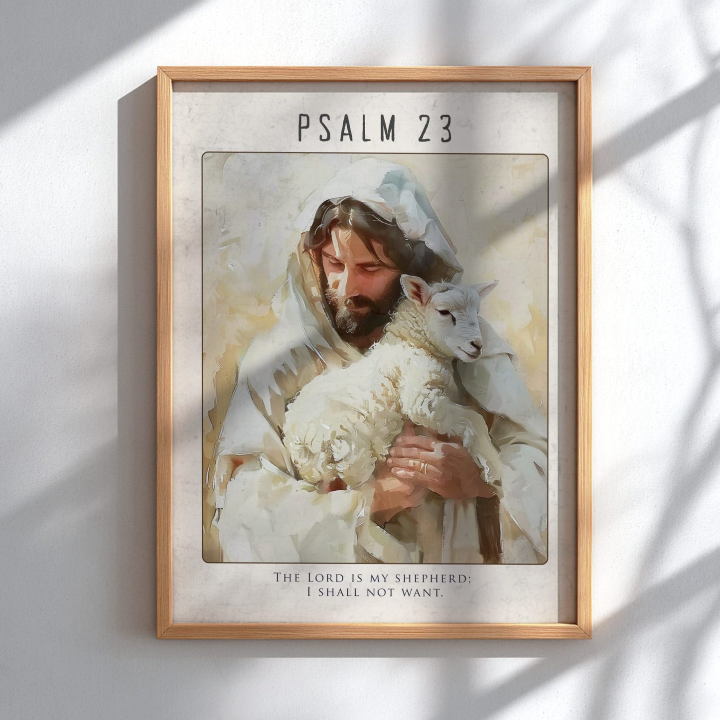 Psalm 23 Bible Verse Poster - The Good Shepherd Wall Art