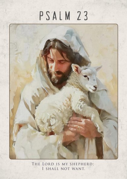Psalm 23 Bible Verse Poster - The Good Shepherd Wall Art