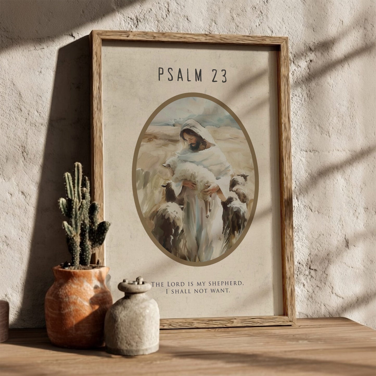 Psalm 23 Scripture Print - "The Good Shepherd" Wall Art