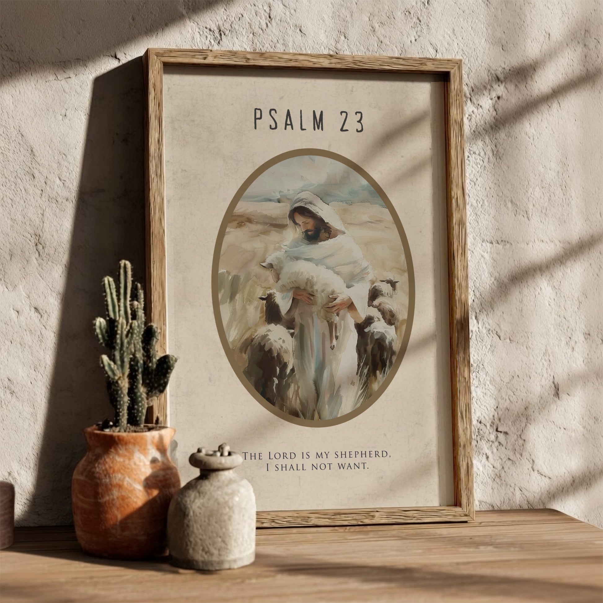Psalm 23 Scripture Print - "The Good Shepherd" Wall Art