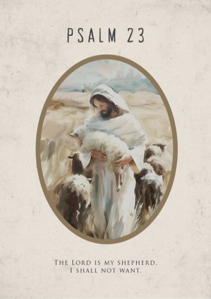 Psalm 23 Scripture Print - "The Good Shepherd" Wall Art