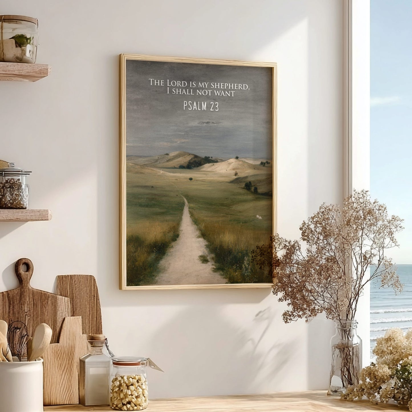 Psalm 23 Scripture Art - "The Still Waters" Wall Print