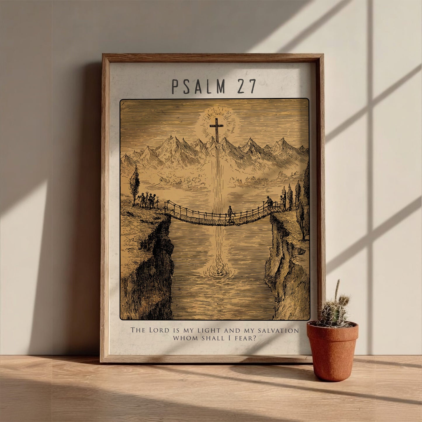 Psalm 27 Scripture Art - "The Strength of My Life" Wall Print