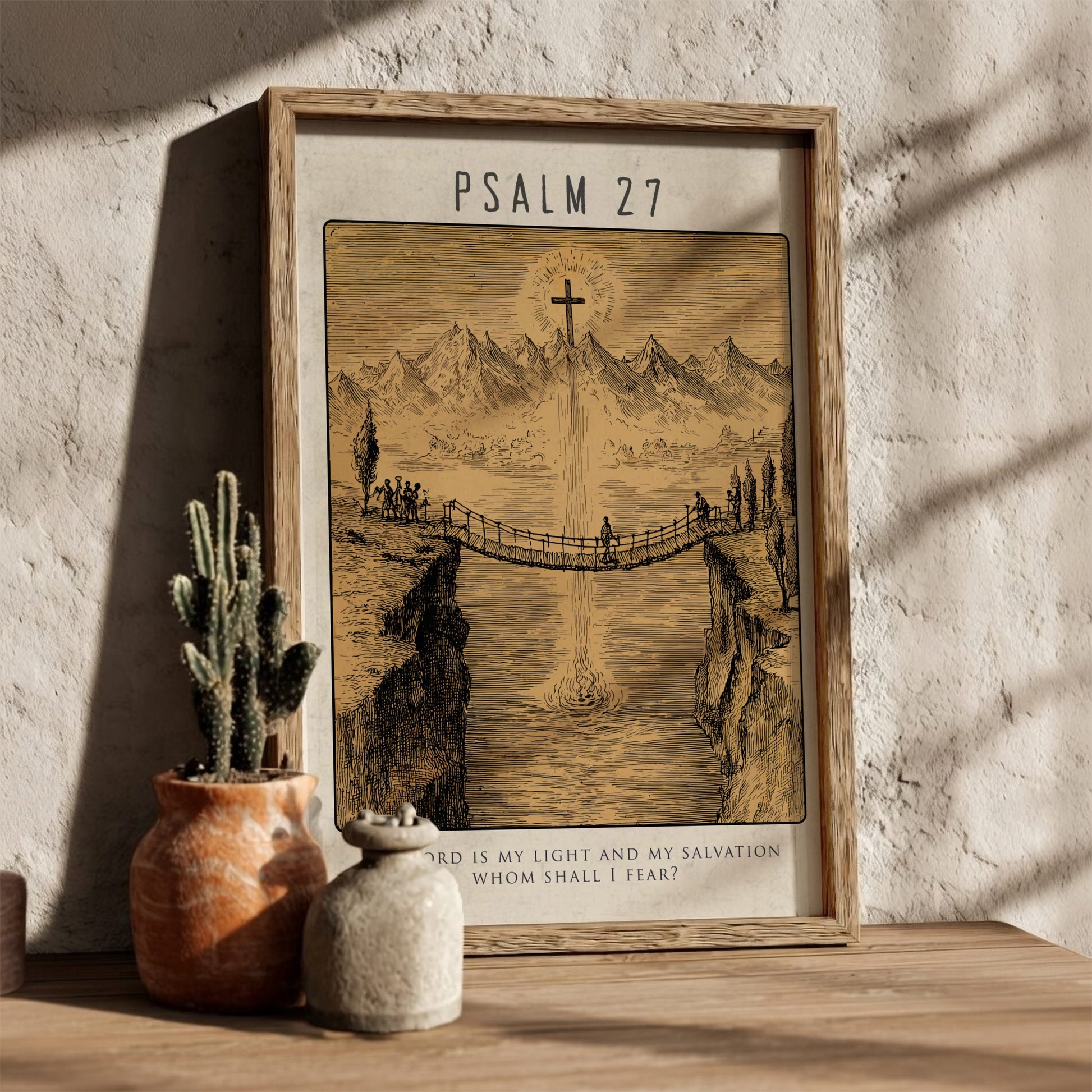 Psalm 27 Scripture Art - "The Strength of My Life" Wall Print