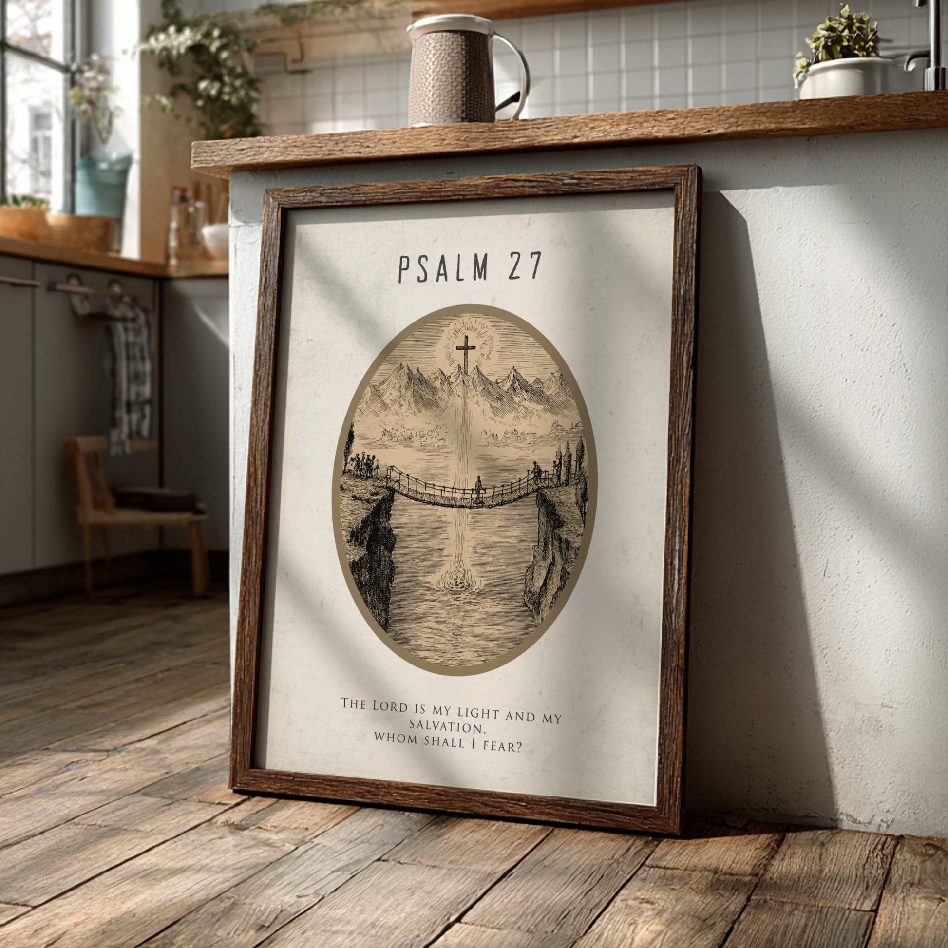 Psalm 27 Scripture Art - "The Stronghold" Wall Print