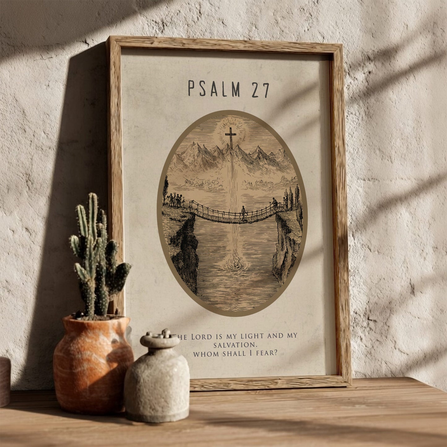 Psalm 27 Scripture Art - "The Stronghold" Wall Print