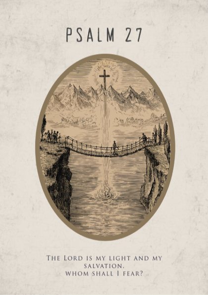 Psalm 27 Scripture Art - "The Stronghold" Wall Print