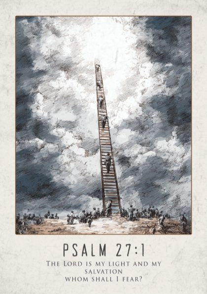 Psalm 27:1 Scripture Art - "The Lord is My Light" Wall Print