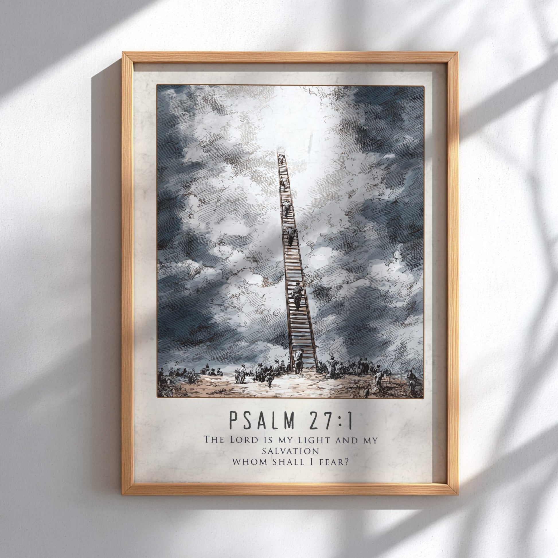 Psalm 27:1 Scripture Art - "The Lord is My Light" Wall Print