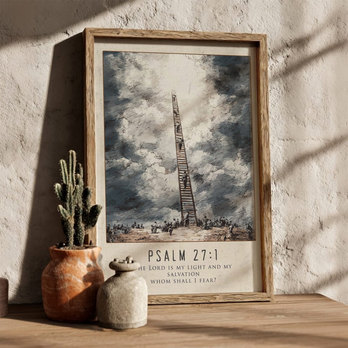 Psalm 27:1 Scripture Art - "The Lord is My Light" Wall Print