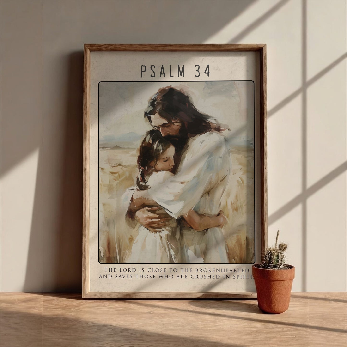 Psalm 34 Scripture Art - "The Lord Answers" Wall Print