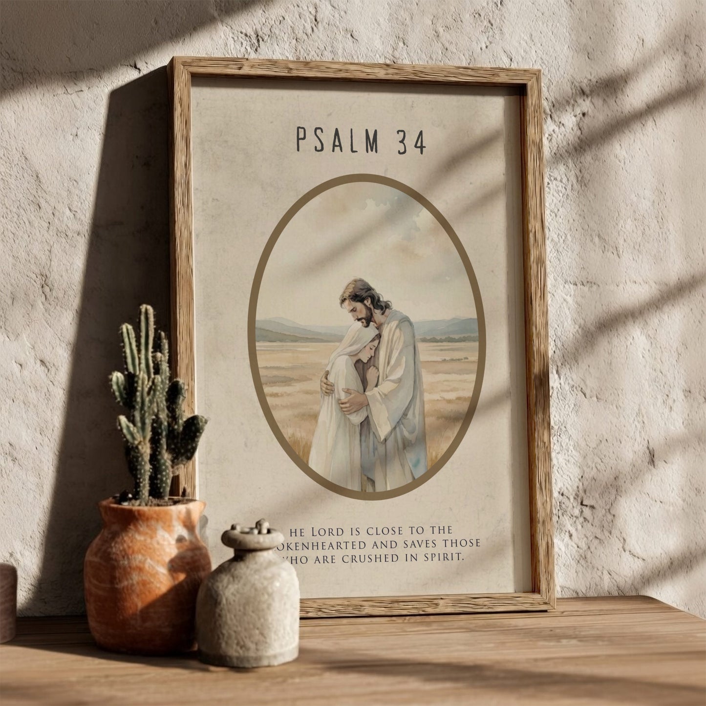 Psalm 34 Scripture Art - "Radiant Faces" Wall Print