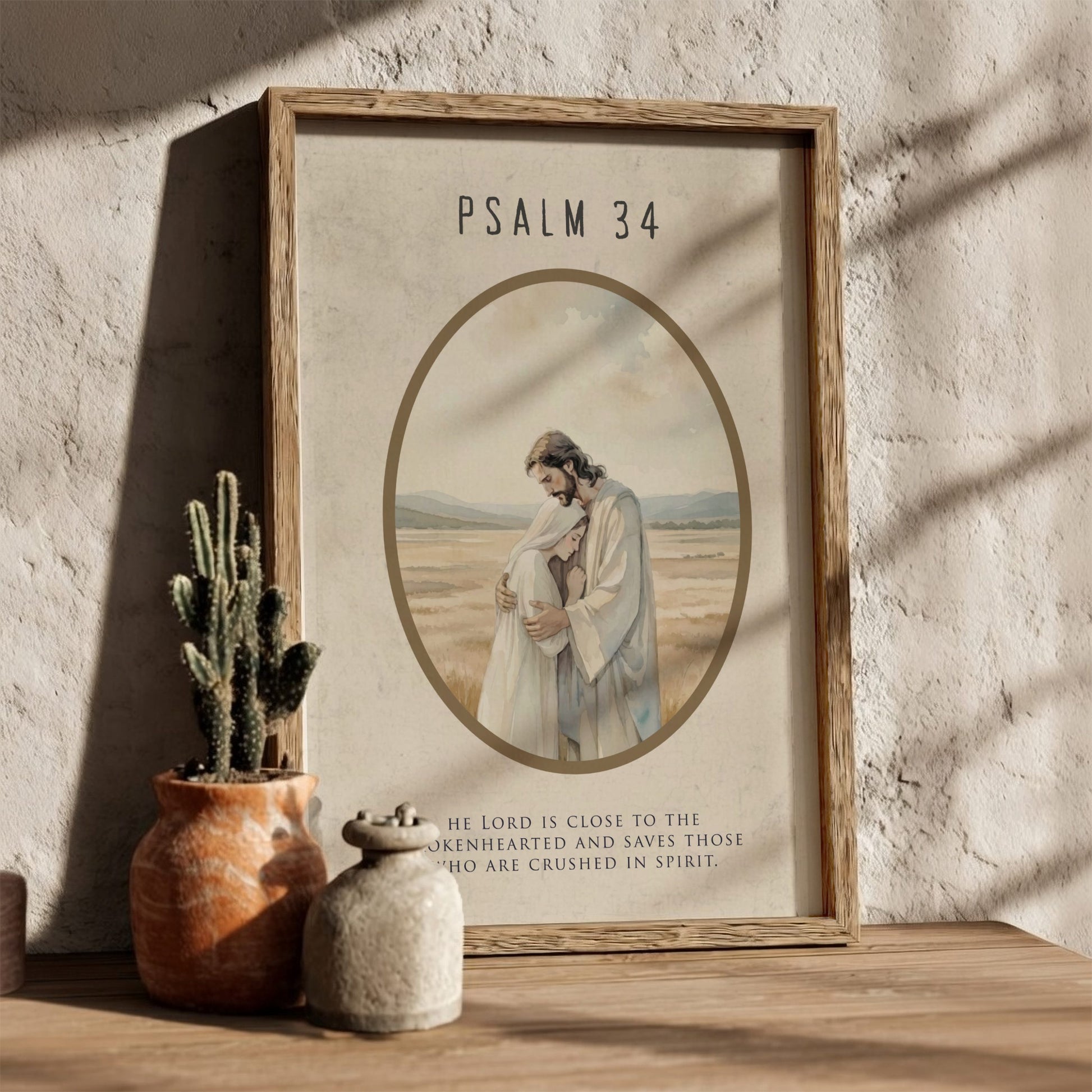 Psalm 34 Scripture Art - "Radiant Faces" Wall Print