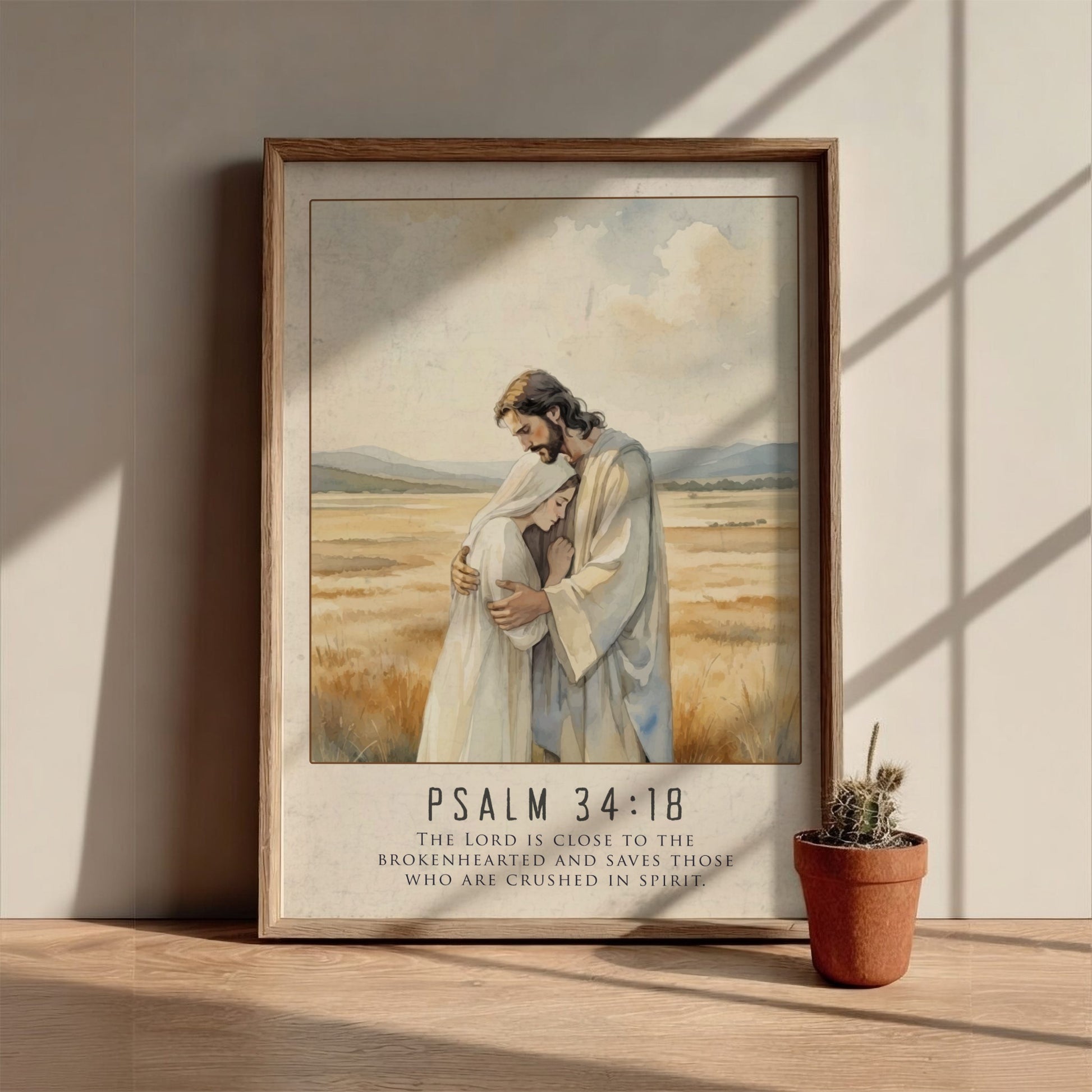 Psalm 34:18 Scripture Art - "Close to the Brokenhearted" Wall Print