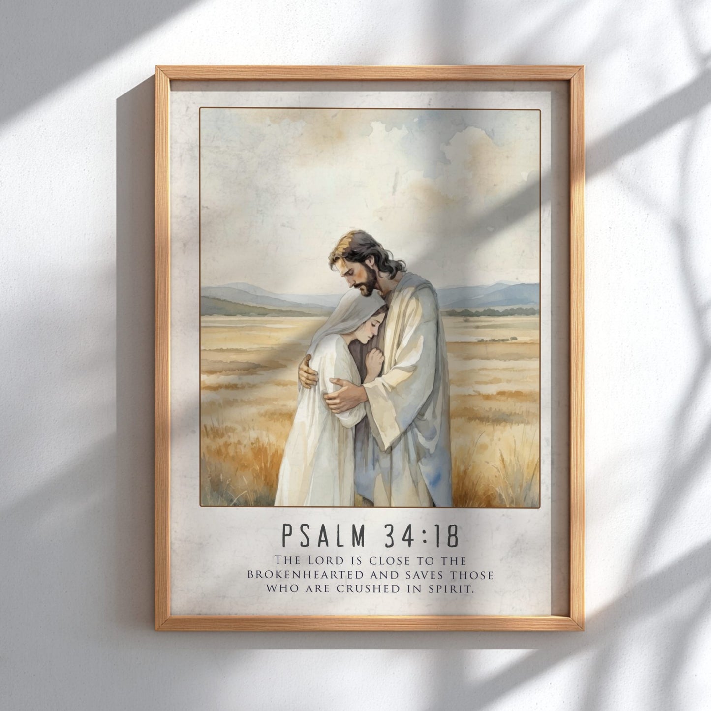 Psalm 34:18 Scripture Art - "Close to the Brokenhearted" Wall Print