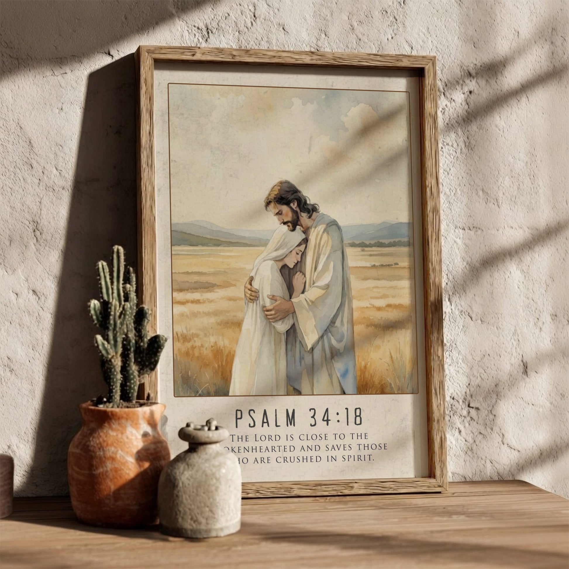 Psalm 34:18 Scripture Art - "Close to the Brokenhearted" Wall Print