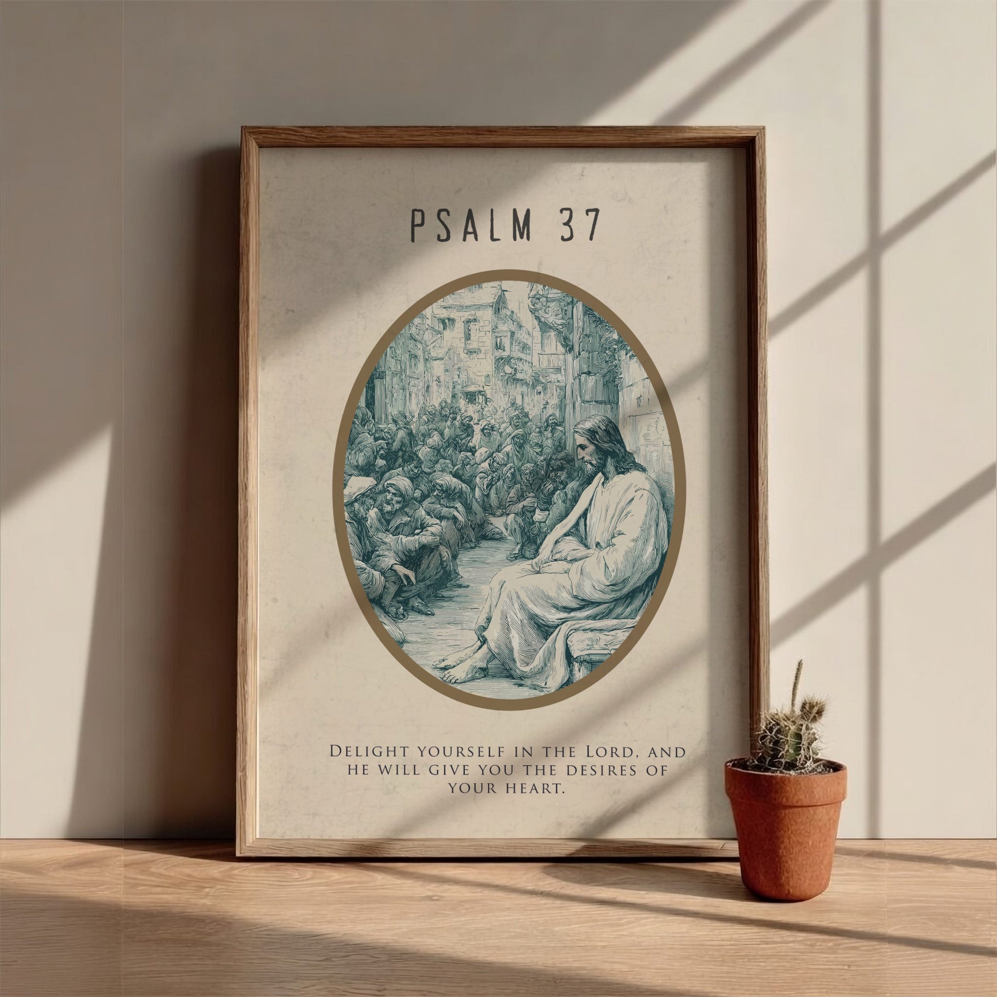 Psalm 37 Scripture Art - "Trust and Delight" Wall Print