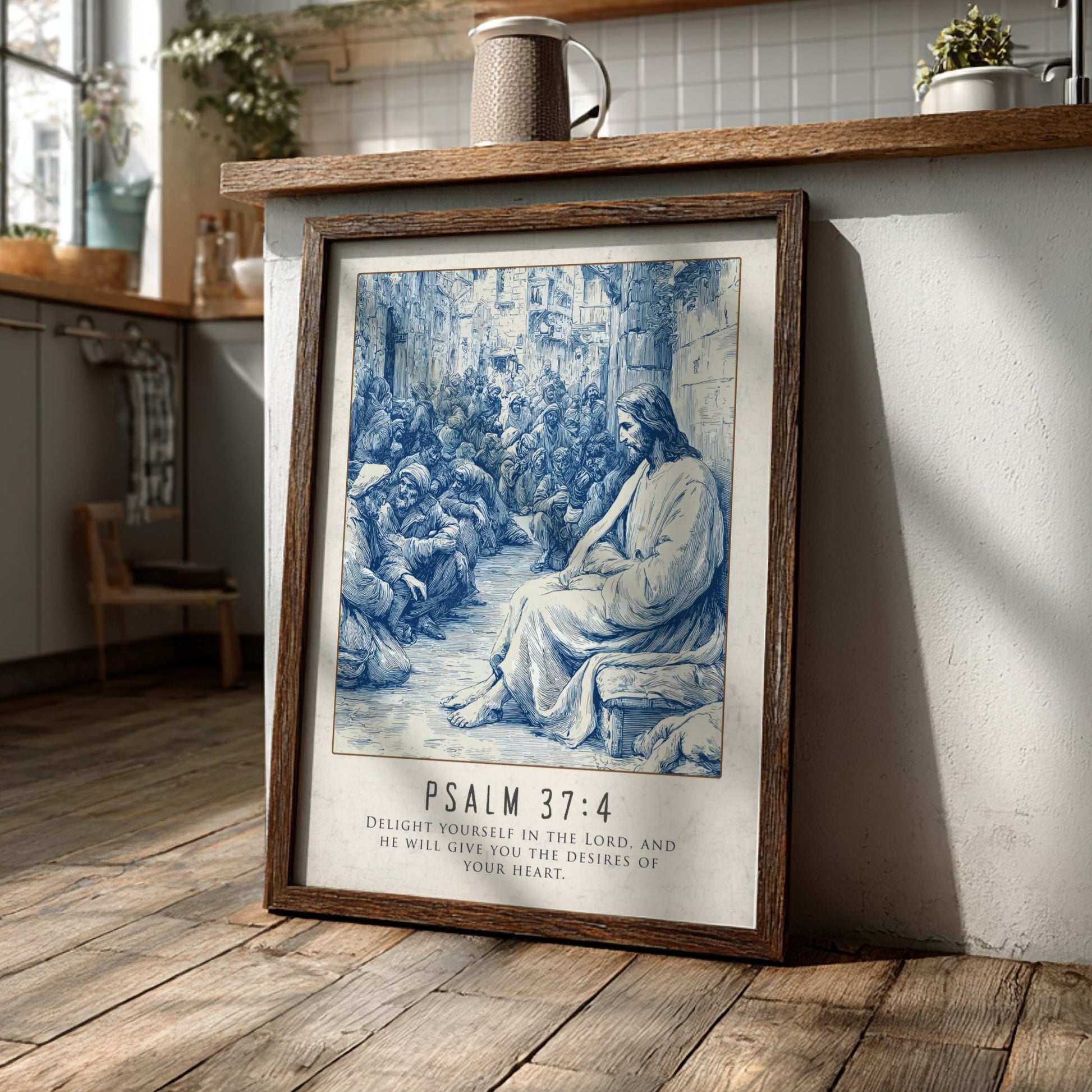 Psalm 37:4 Scripture Art - "Desires of Your Heart" Wall Print