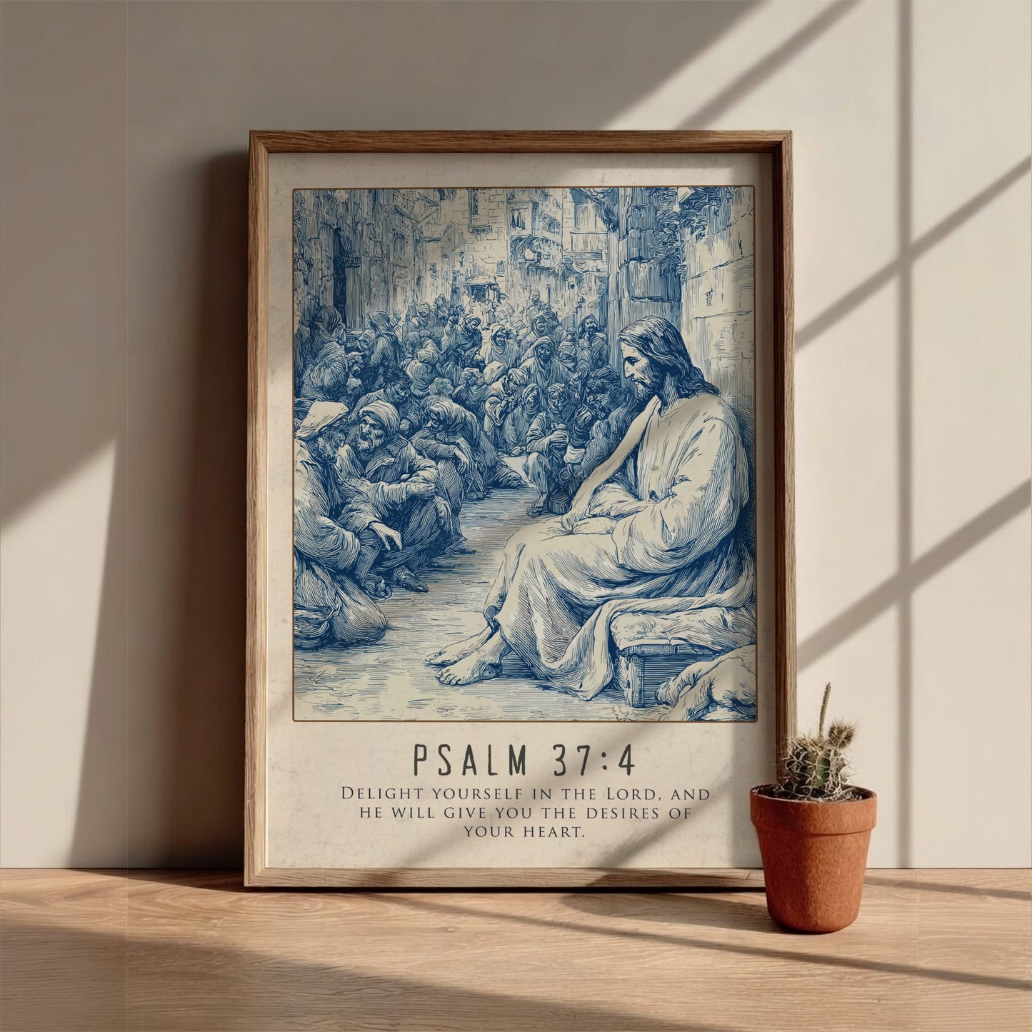 Psalm 37:4 Scripture Art - "Desires of Your Heart" Wall Print