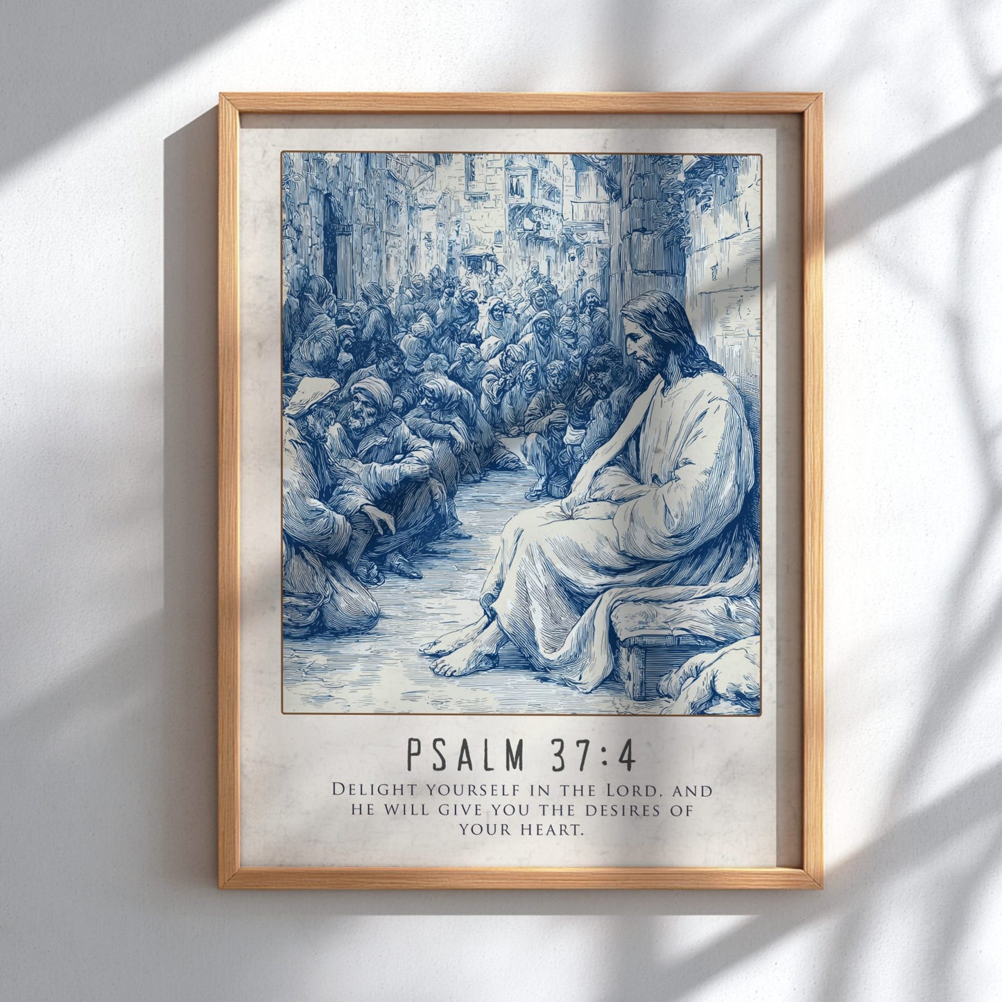 Psalm 37:4 Scripture Art - "Desires of Your Heart" Wall Print
