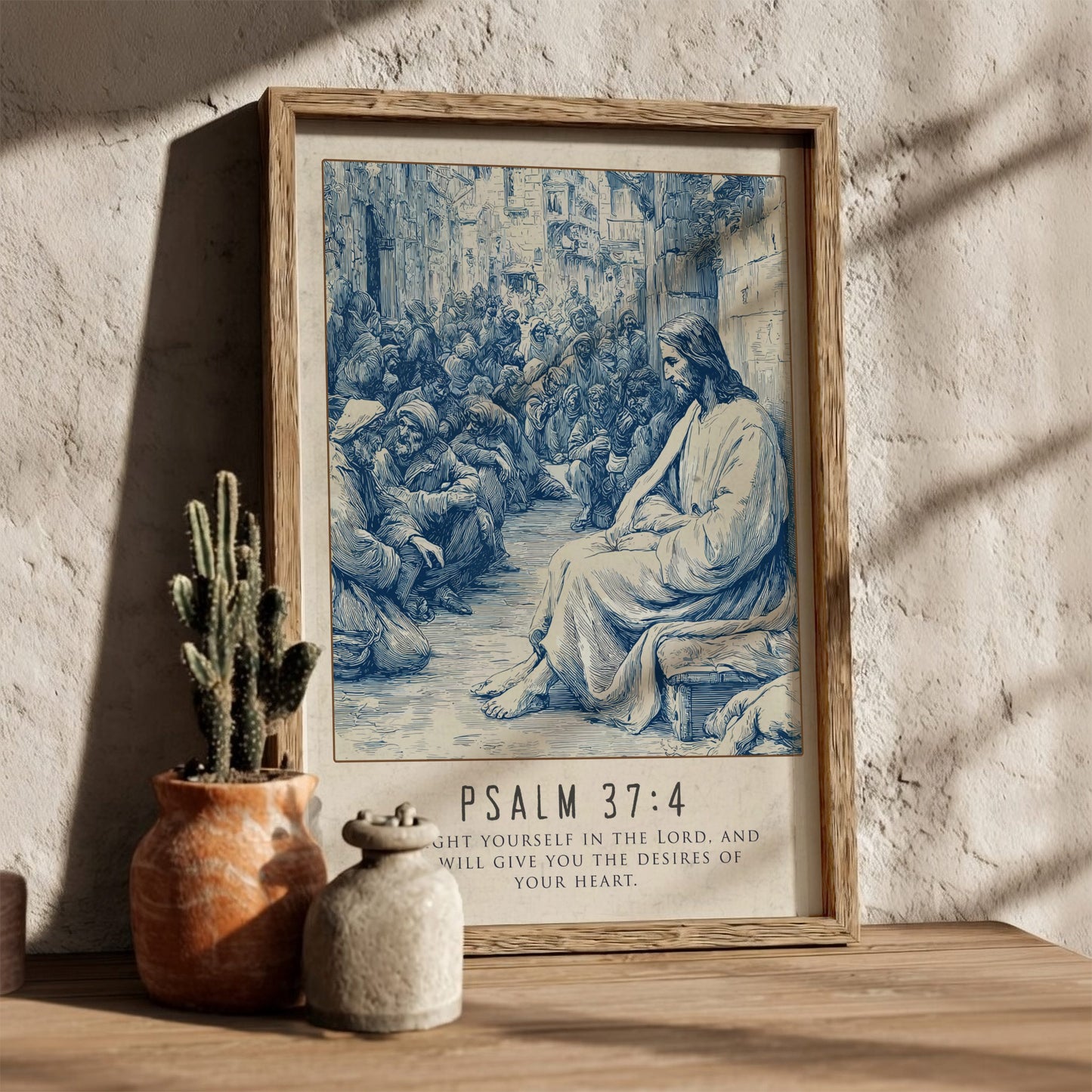 Psalm 37:4 Scripture Art - "Desires of Your Heart" Wall Print