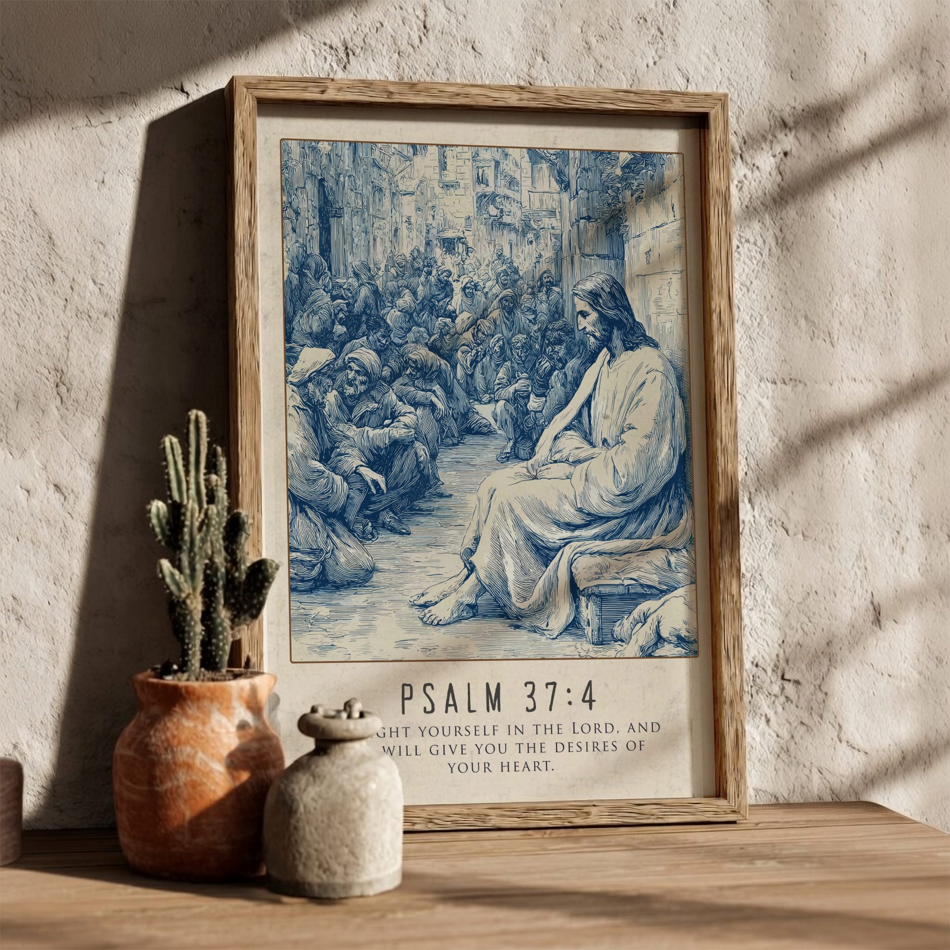 Psalm 37:4 Scripture Art - "Desires of Your Heart" Wall Print