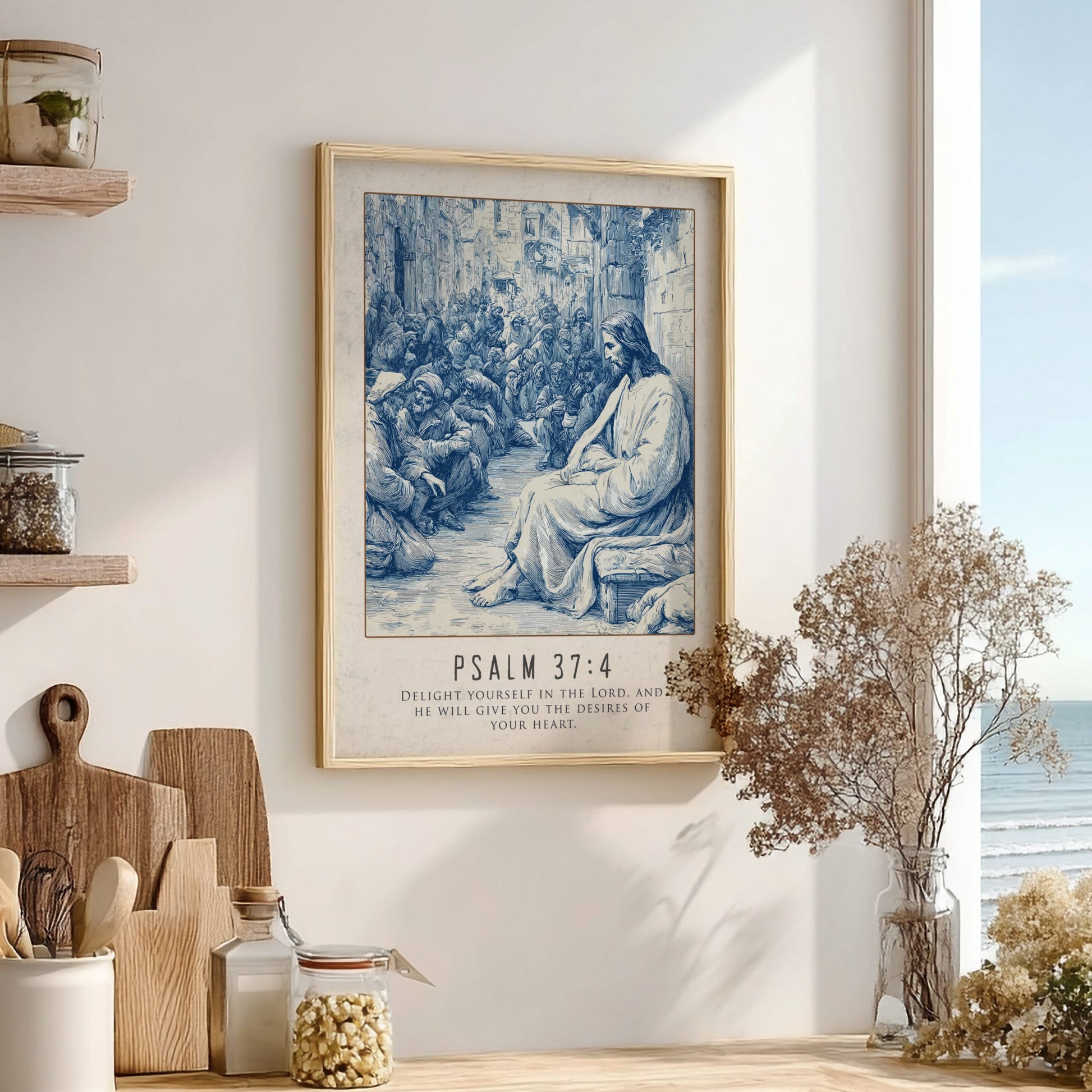 Psalm 37:4 Scripture Art - "Desires of Your Heart" Wall Print