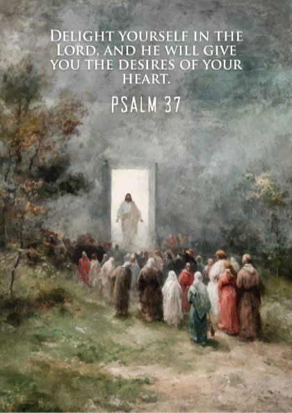 Psalm 37 Scripture Art - "Commit Your Way" Wall Print