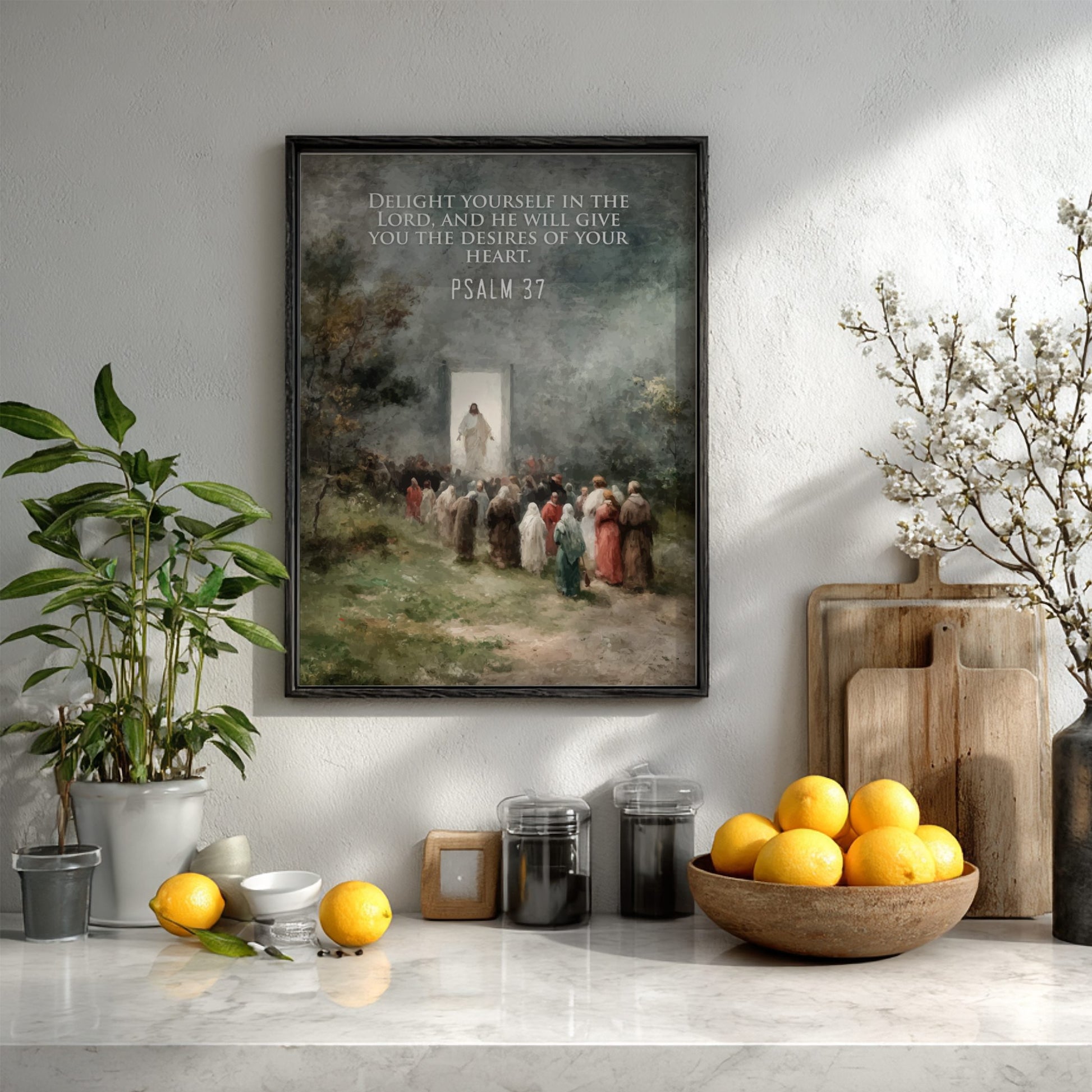 Psalm 37 Scripture Art - "Commit Your Way" Wall Print