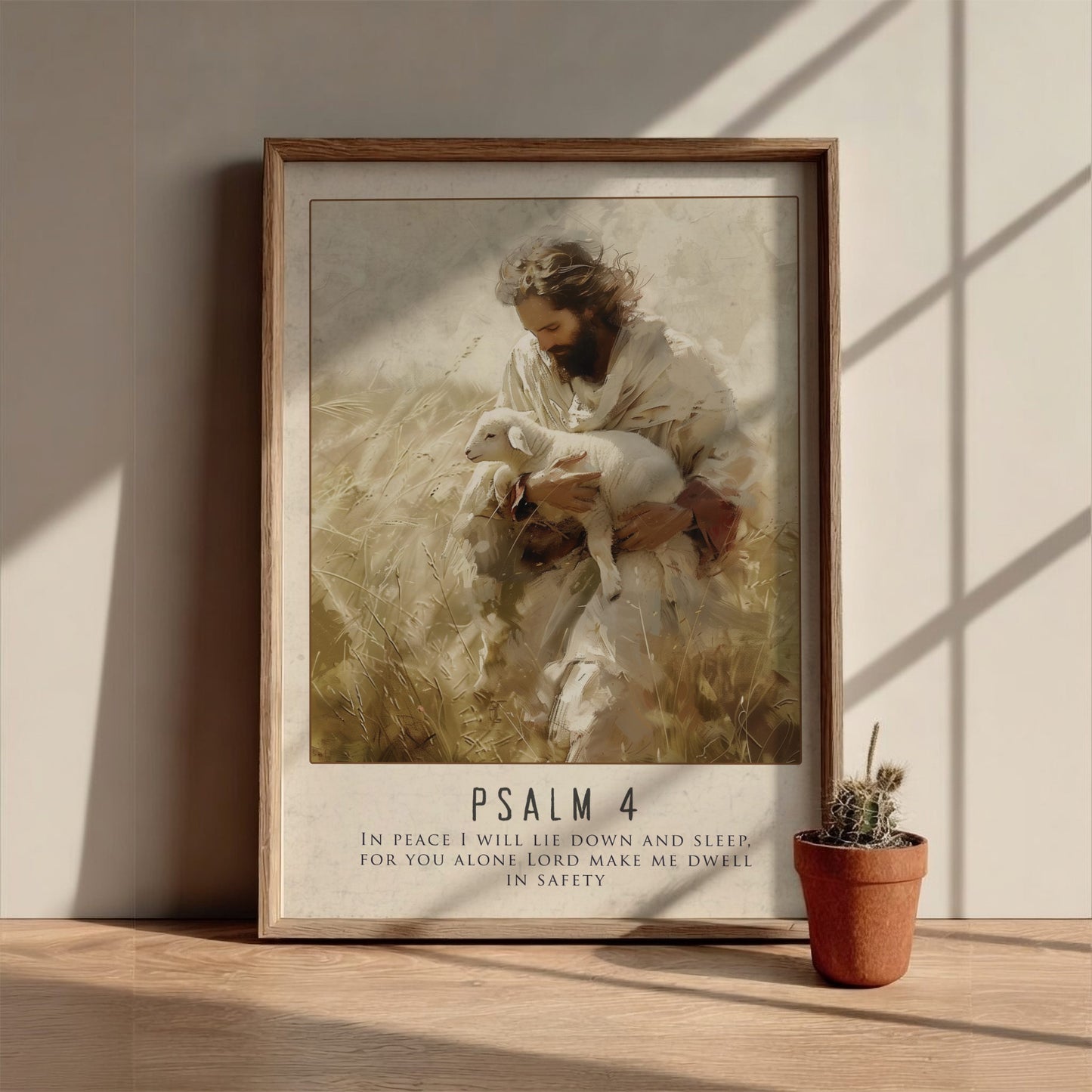 Psalm 4 Scripture Print - "In Peace I Will Sleep" Wall Art