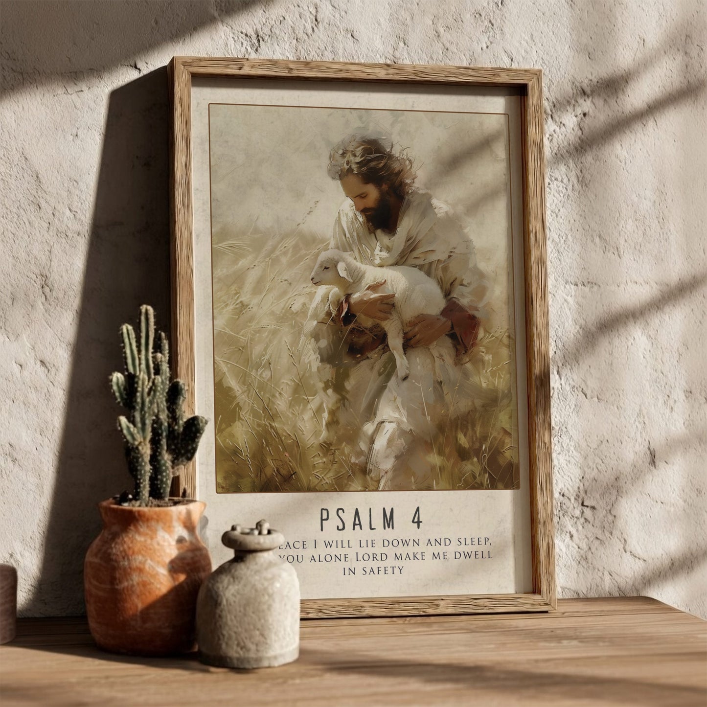 Psalm 4 Scripture Print - "In Peace I Will Sleep" Wall Art