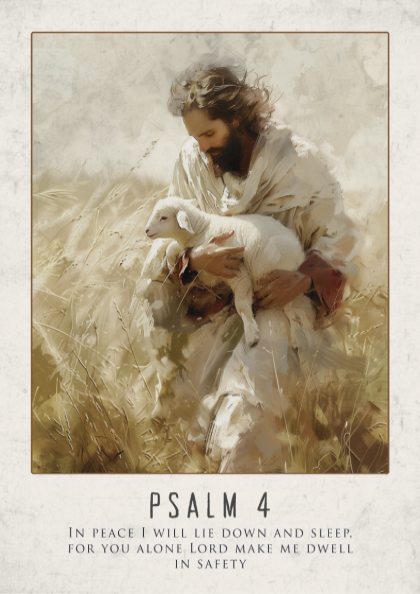Psalm 4 Scripture Print - "In Peace I Will Sleep" Wall Art