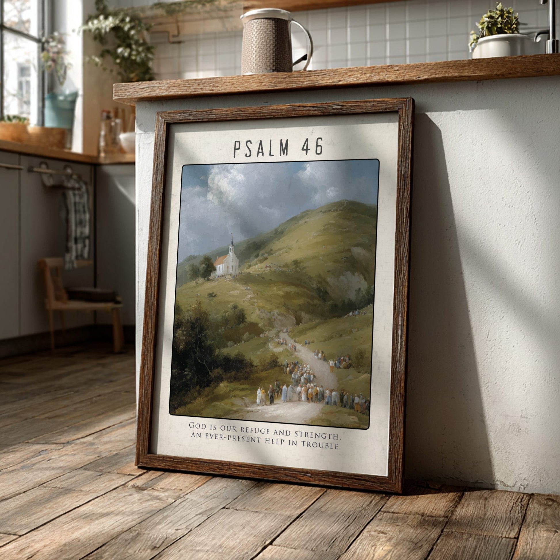 Psalm 46 Scripture Art - "Be Still and Know" Wall Print