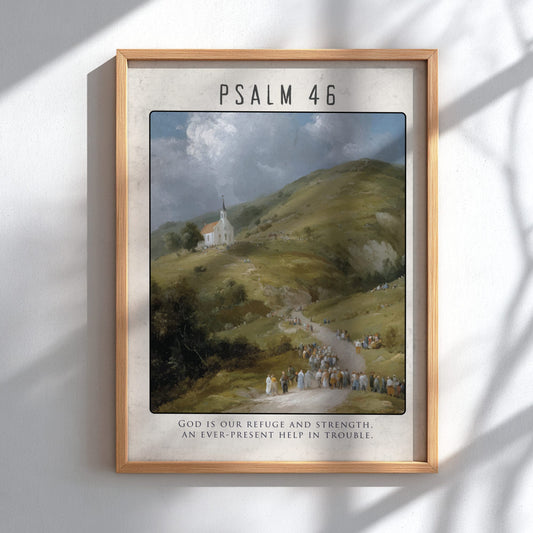 Psalm 46 Scripture Art - "Be Still and Know" Wall Print