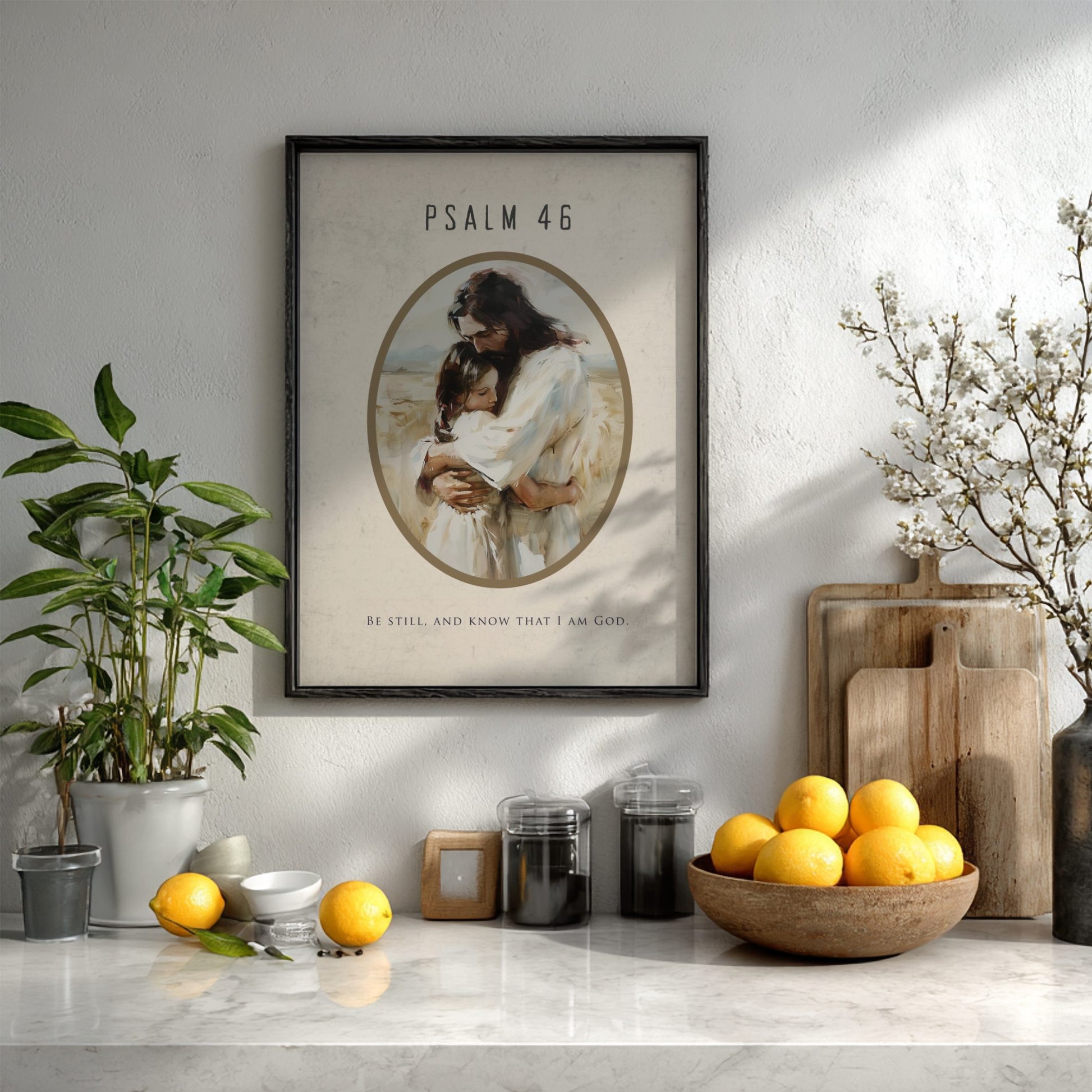 Psalm 46 Scripture Art - "The Stronghold" Wall Print
