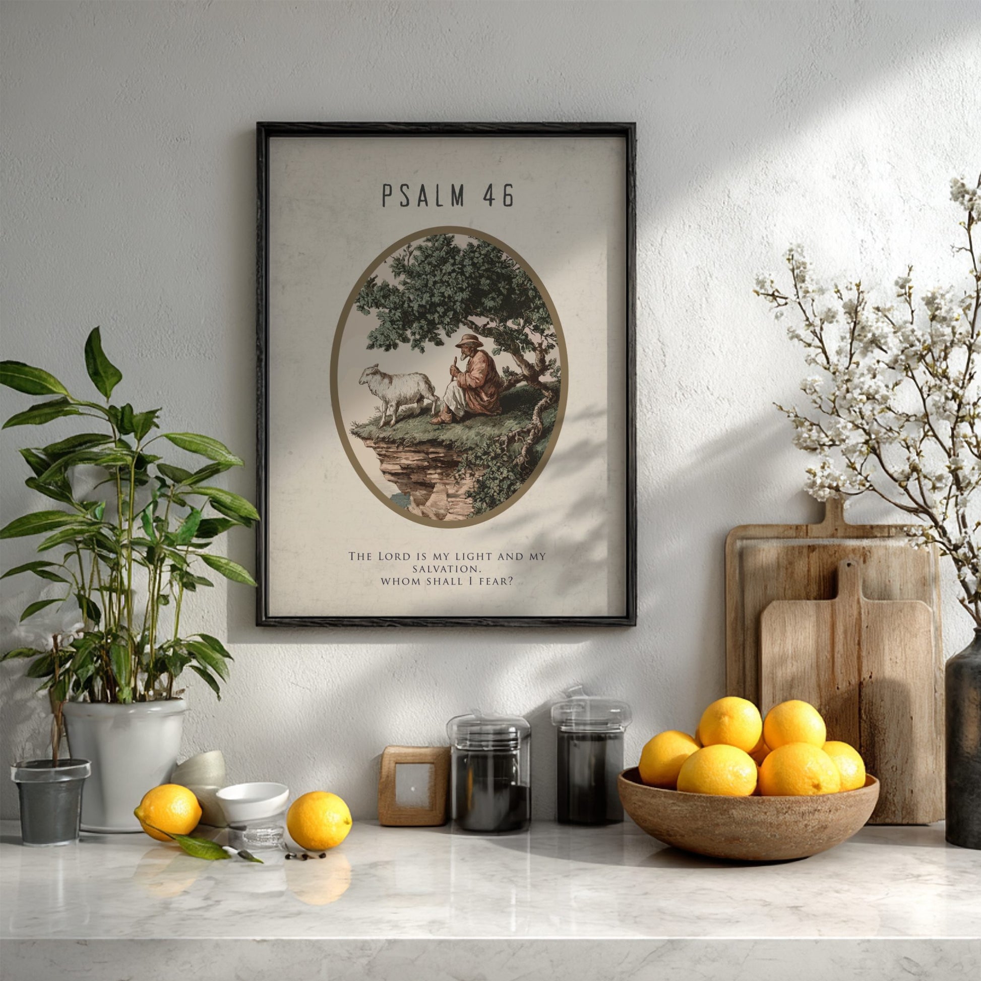 Psalm 46 Scripture Art - "The City of God" Wall Print