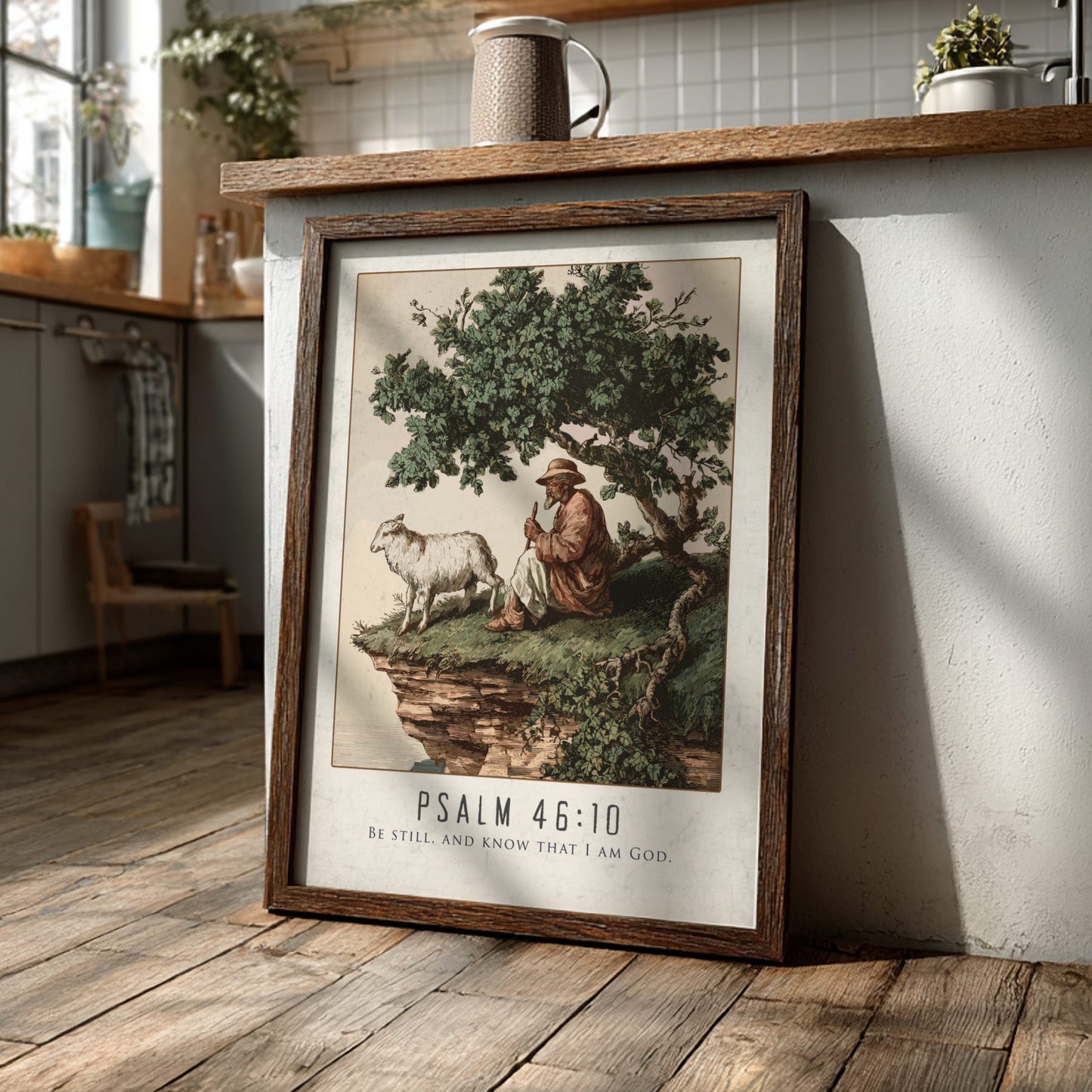 Psalm 46:10 Scripture Art - "Be Still and Know" Wall Print