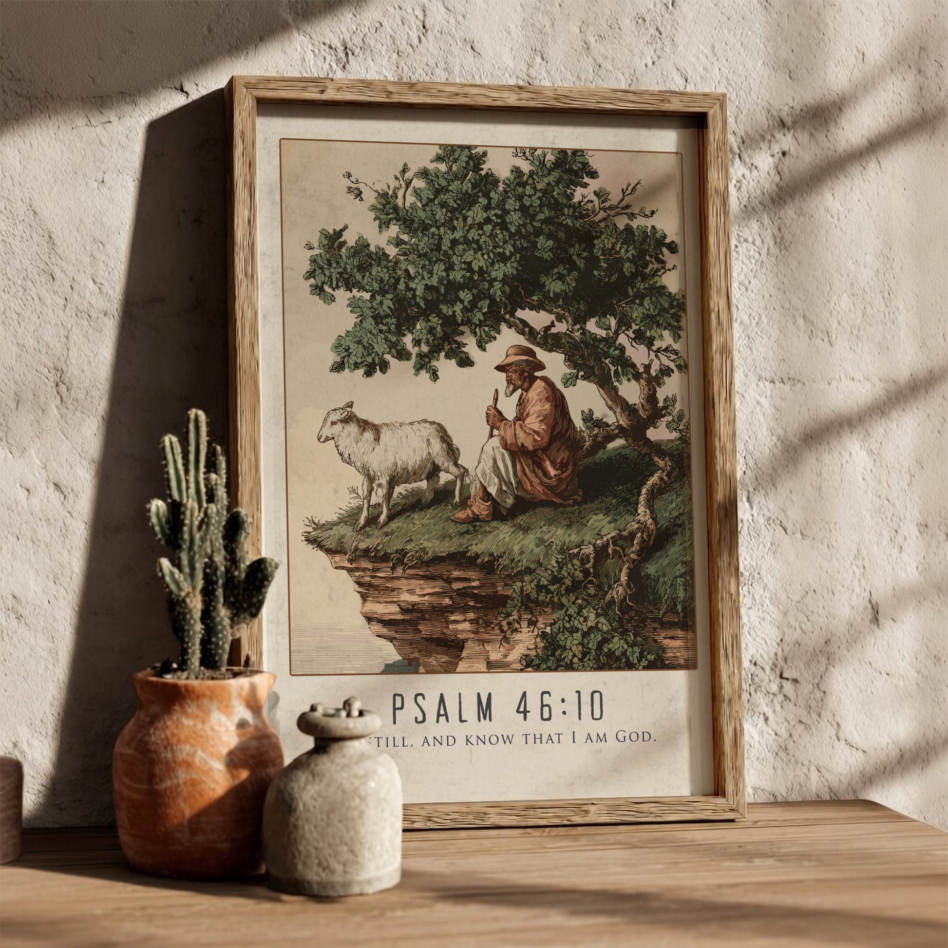 Psalm 46:10 Scripture Art - "Be Still and Know" Wall Print
