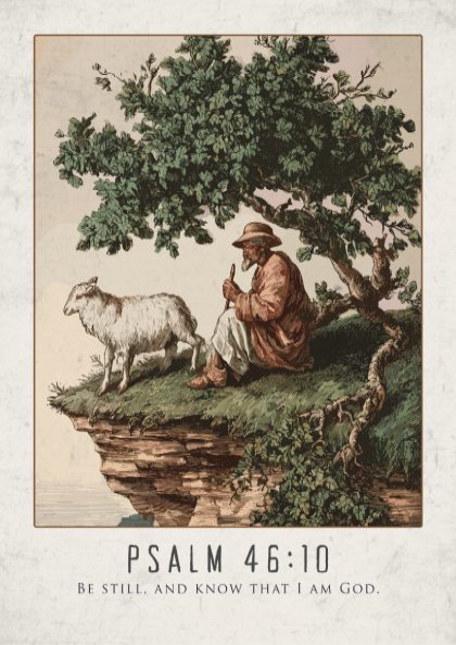 Psalm 46:10 Scripture Art - "Be Still and Know" Wall Print