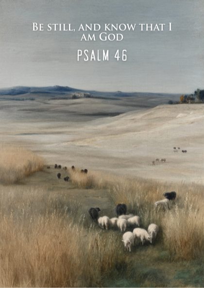 Psalm 46 Scripture Art - "The Help of God" Wall Print