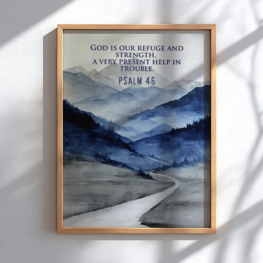 Psalm 46 Scripture Art - "The River of Gladness" Wall Print